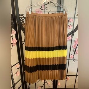 Maeve by Anthropologie pleated Stripe Midi Skirt